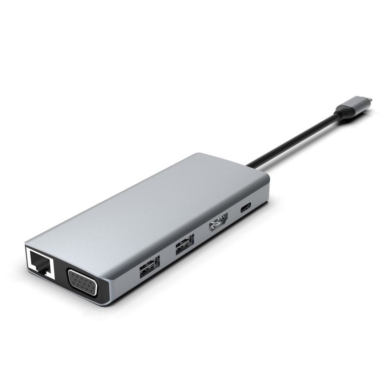 11-en-1 USB C Estación de acoplamiento Multiport Hub HDMI 4K 60Hz SD / TF Lector de tarjetas 3 * USB 3.0/100W