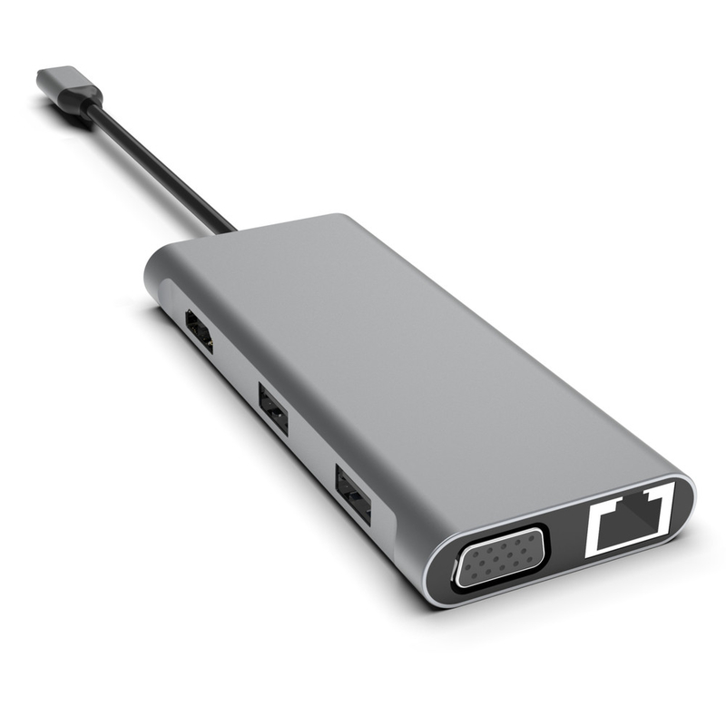 Hub USB-C de 11 en 1 con doble HDMI USB 3.0 Ethernet 3.5 mm de audio para el portátil Macbook