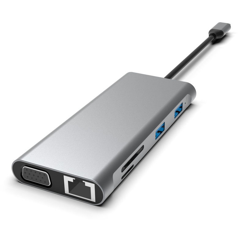 Hub USB-C de 11 en 1 con doble HDMI USB 3.0 Ethernet 3.5 mm de audio para el portátil Macbook