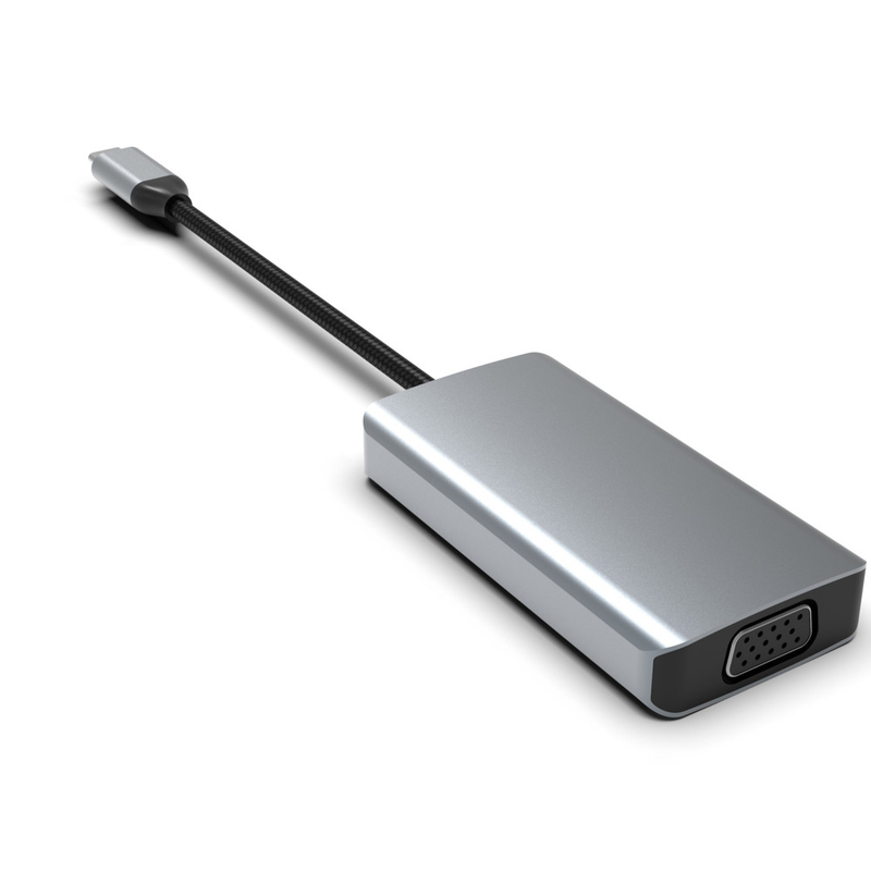 Mini 4 en 1 Adaptador de USB tipo C Hub con USB 3.0 HDMI VGA USB-C PD de carga