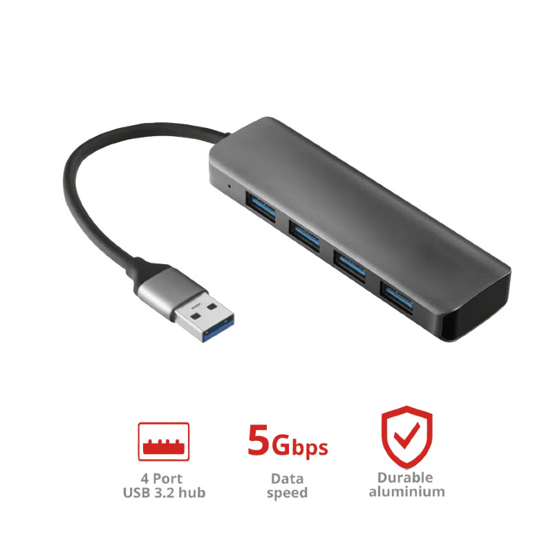 Adaptador Usb A Usb C USB A 3.0x4 Hub para configuración de escritorio Transferencia de datos fácil