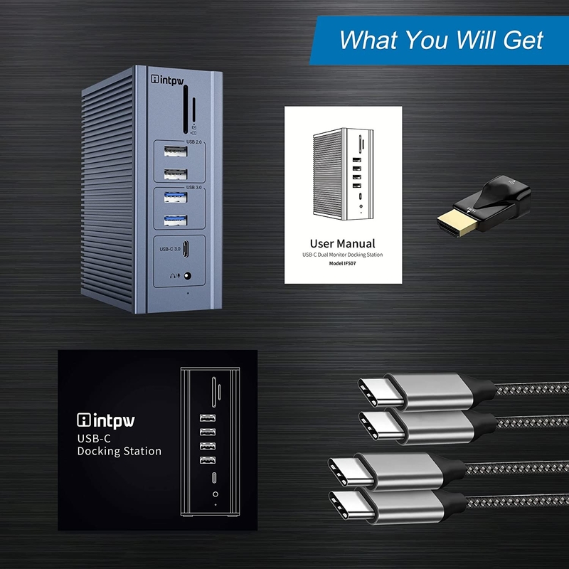 16 en 1 Gigabit Ethernet Estación de acoplamiento HDMI Usb C 4K Video de salida de visualización enlace