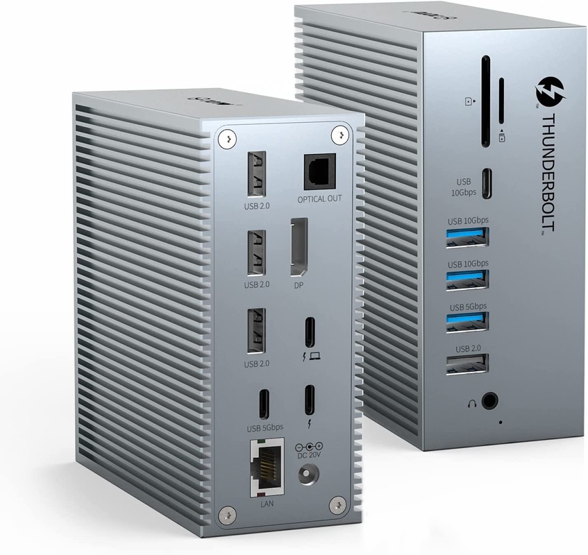Usb C Dock HDMI 4k 60hz 16 en 1 Estación de acoplamiento Plug and Play Conveniencia Color plateado
