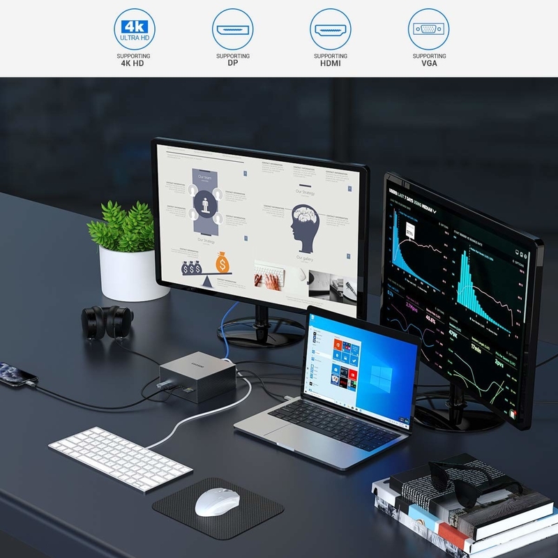 16 en 1 USB C Hub Tipo C a PD HDMI USB3.0 USB2.0 USB-C SD TF RJ45 Estación de acoplamiento