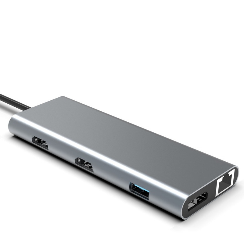 Tipo C USB Hub Ethernet Estación de acoplamiento Expand Macbook Conectividad gris para para el portátil