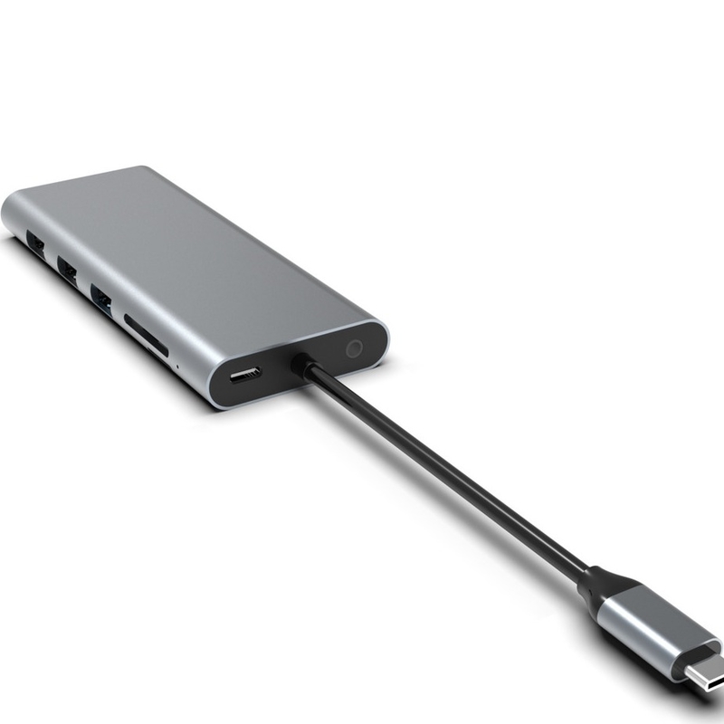 Tipo C USB Hub Ethernet Estación de acoplamiento Expand Macbook Conectividad gris para para el portátil