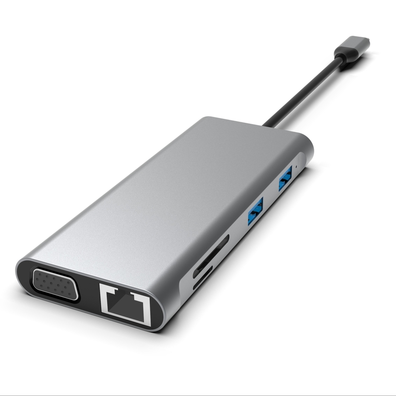 12 en 1 USB C Hub Estación de acoplamiento de pantalla triple doble HDMI VGA USB C & A puerto de datos