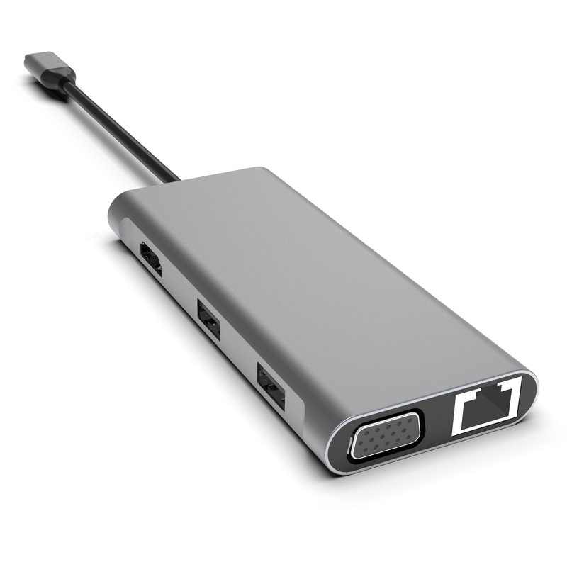 12 en 1 USB C Hub Estación de acoplamiento de pantalla triple doble HDMI VGA USB C & A puerto de datos