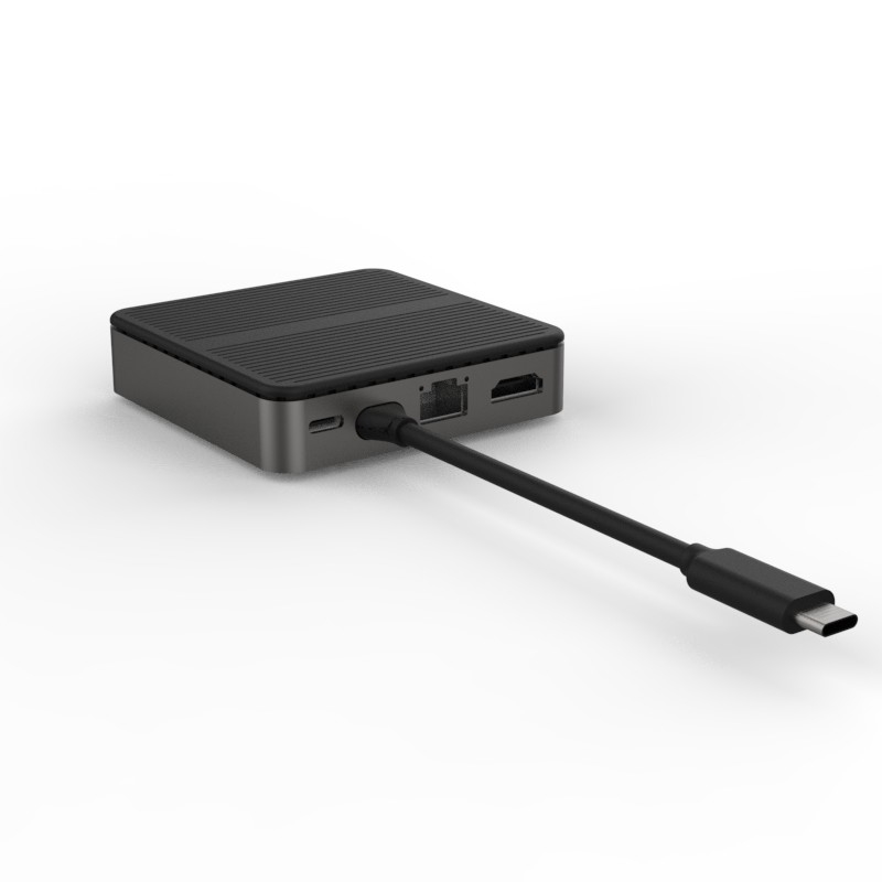 Tipo C Cuadrado 9 en 1 USB C HUB HD 4K Tipo C Docks RJ45 PD 100W 3xUSB 3.0 Docking Sta