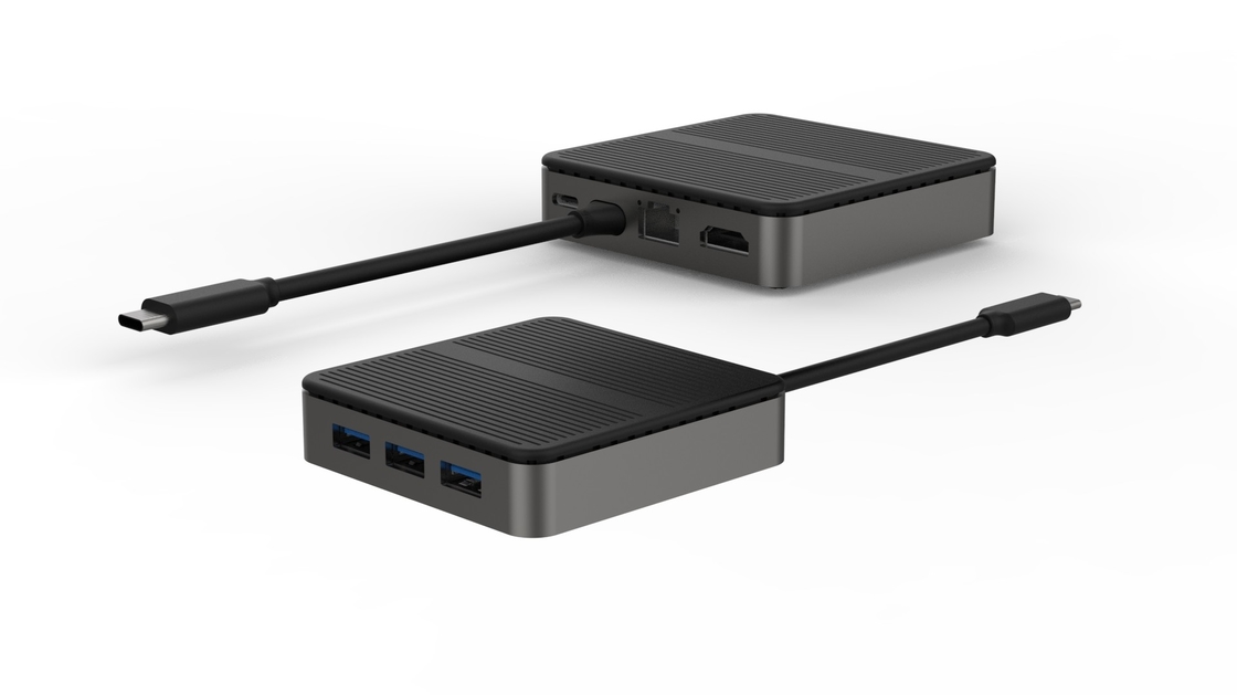 Tipo C Cuadrado 9 en 1 USB C HUB HD 4K Tipo C Docks RJ45 PD 100W 3xUSB 3.0 Docking Sta