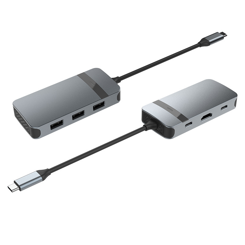 Adaptador HDMI Ethernet USB C Gris USB A Hub con USB C 5Gbps velocidad de transferencia de datos