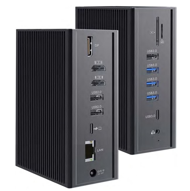 Thunderbolt 3 16 en 1 Tipo-C Dual HDMI USB C Estación de acoplamiento 4K Video