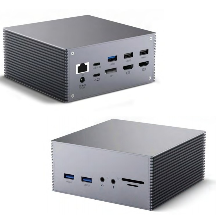 16 en 1 PC de escritorio USB C Estación de acoplamiento Universal Windows MacOS 3.5mm Jack de audio