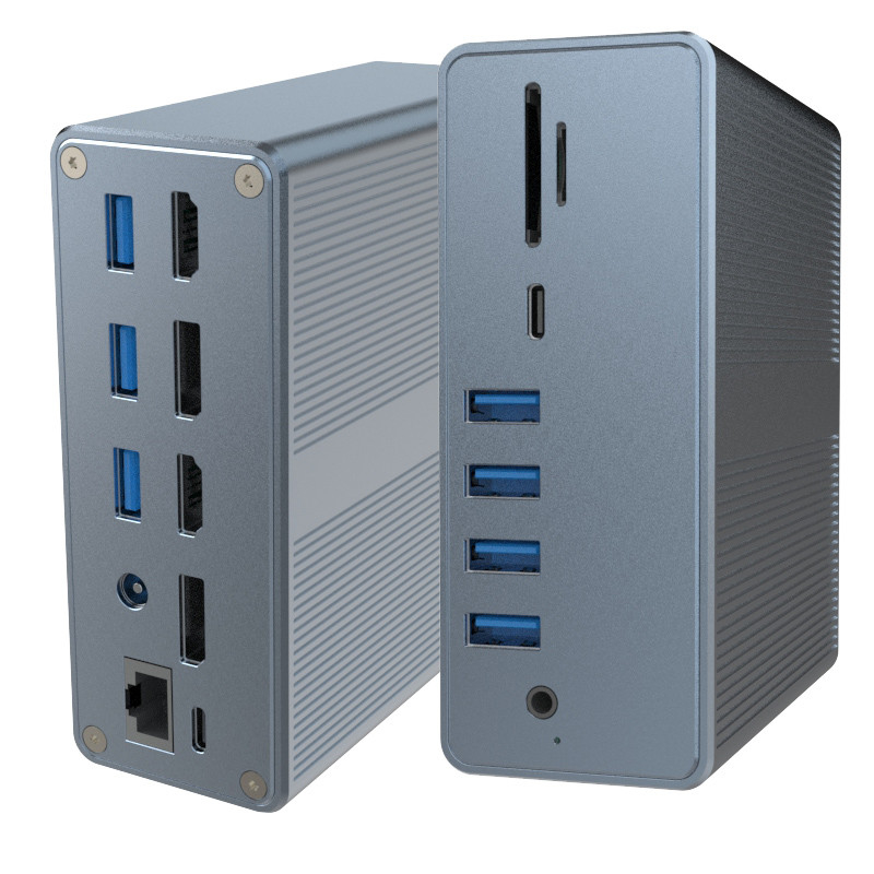 Estación de acoplamiento 4k Thunderbolt 3 Macbook Pro USB C portátil doble monitor 18-en-1 portátil de acoplamiento para MacBook