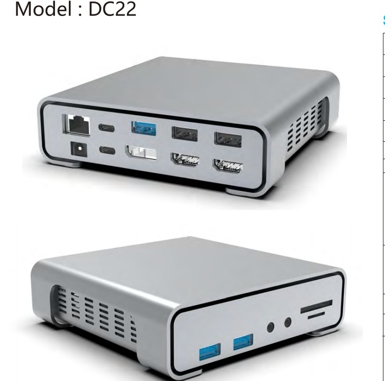 16 en 1 USB C Hub Tipo C a PD HDMI USB3.0 USB2.0 USB-C SD TF RJ45 Estación de acoplamiento