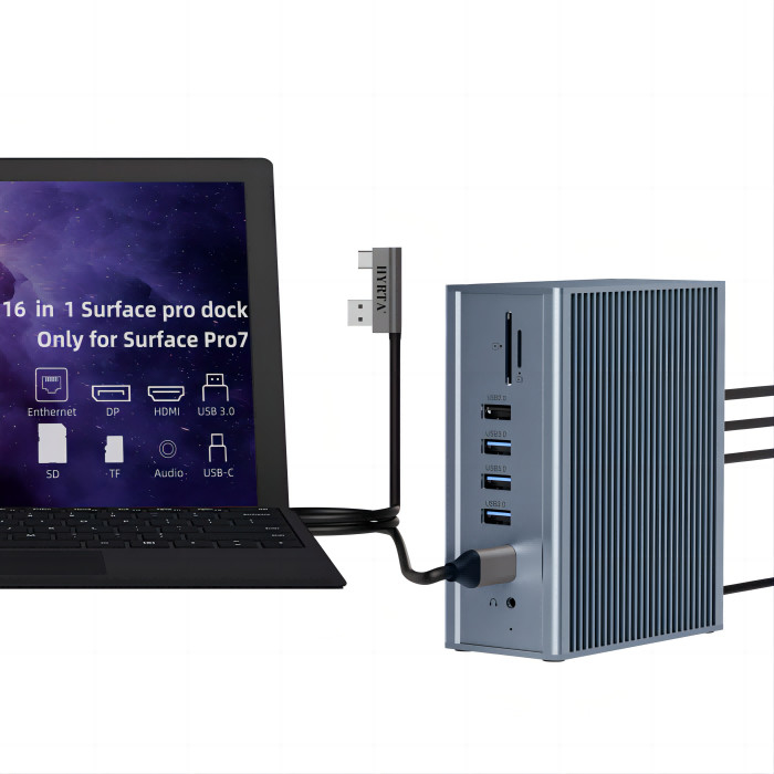 18 puertos Estación de acoplamiento Thunderbolt 2 HDMI Dock Hub para compatibilidad de pantalla HDMI 8K / 4K