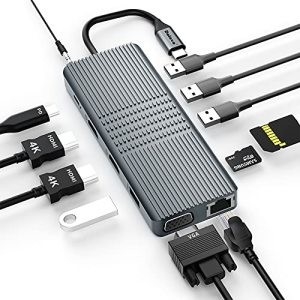 11 IN 2 USB C Hub PD 3.0 HDMI Tecnología de enlace de pantalla Surface Pro 7 Estación de acoplamiento de hub