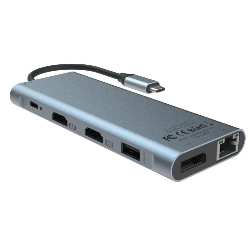 6 en 1 USB C Hub Adaptador tipo C 4K HDMI 60hz Lector de tarjetas multiporte USB3.0 TF PD SD Lector