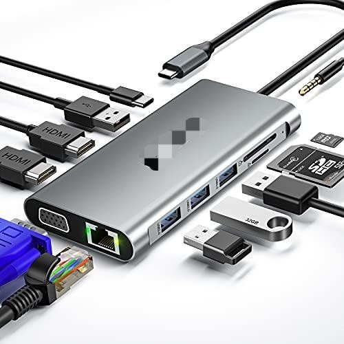 Adaptador USB C 13 en 1 4K HDMI Hub Tipo C a HDMI 4K USB 3.0 2.0 PD Convertidor de carga