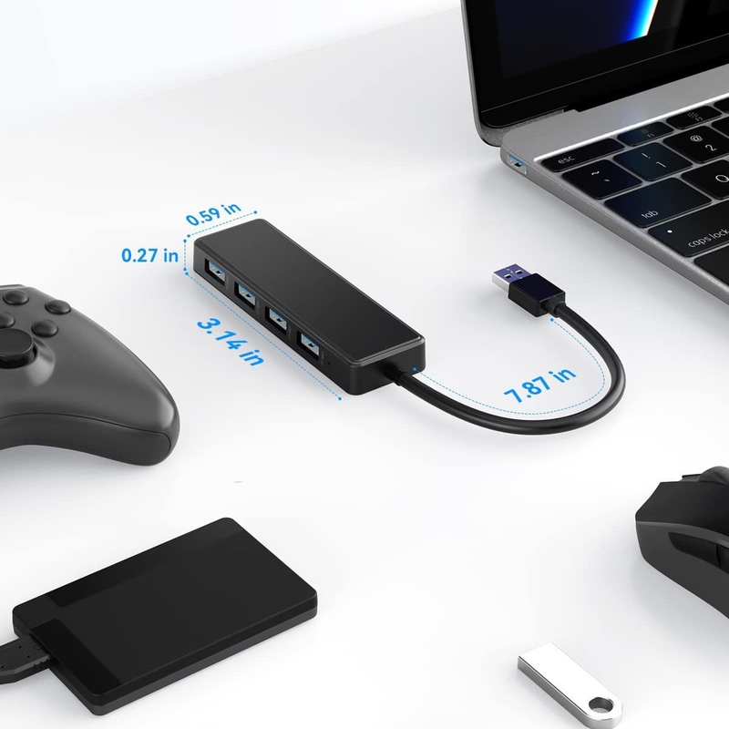 4 6 7 puerto USB 3.0 Hub para portátil USB A Splitter con cable extendido USB C puerto de alimentación