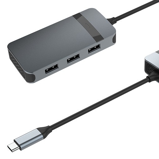 4 en 1 HDMI USB UP Usb C Adaptador para el ordenador portátil de energía mejorada conectividad de audio
