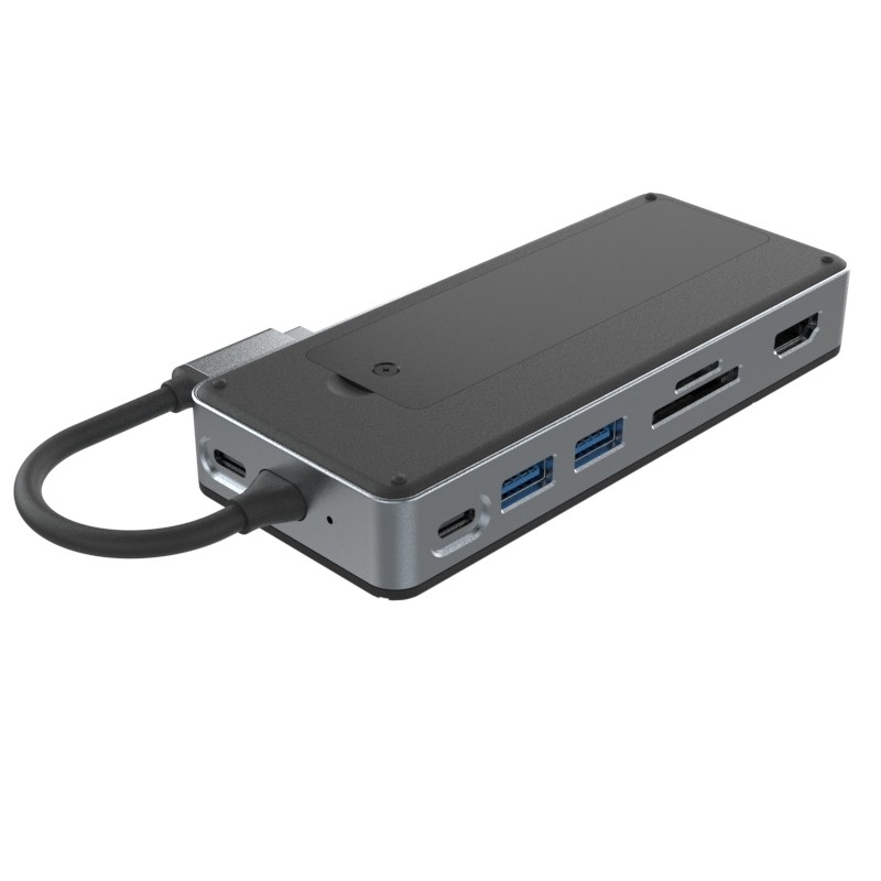 Estación de acoplamiento USB-C de 10 Gbps con M.2 SSD 10 en 1 para Macbook