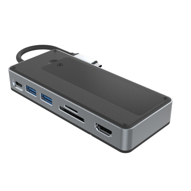 8-en-1 doble USB C Docking Station hub Instalaciones M.2 NVMe/SATA SSD con diaplaylink y ventiladores de enfriamiento
