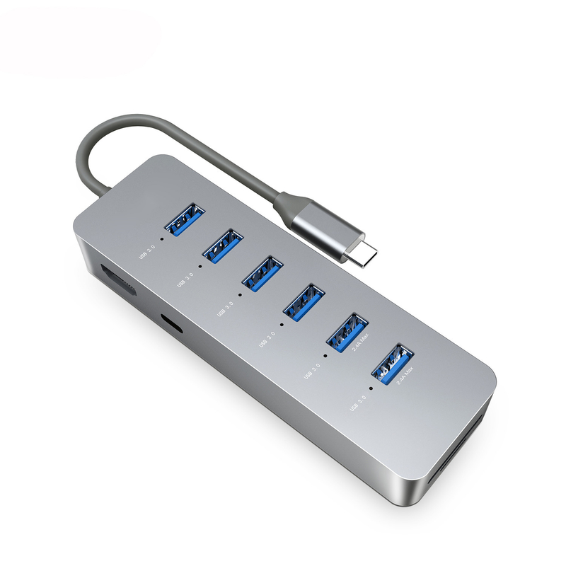 10 puertos USB C Hub USB 3.0 Hub con transferencia de datos de 5 Gbps 2 pies de largo