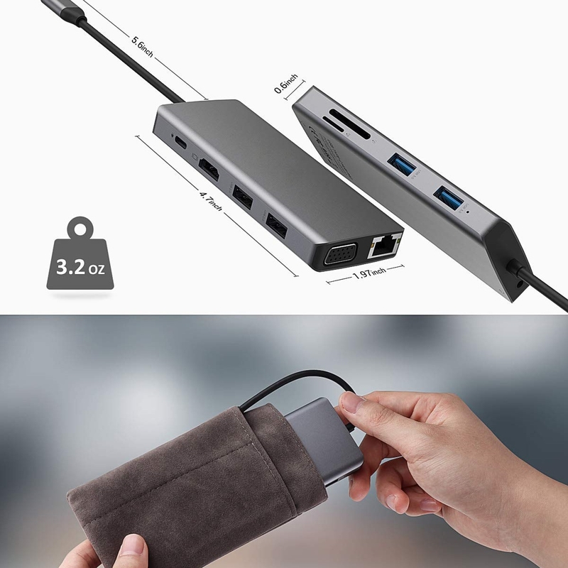 Adaptador USB C Tarjeta SD Tarjeta TF ranuras USB 3.0/2.0 Adaptador tipo C para transferencia de datos