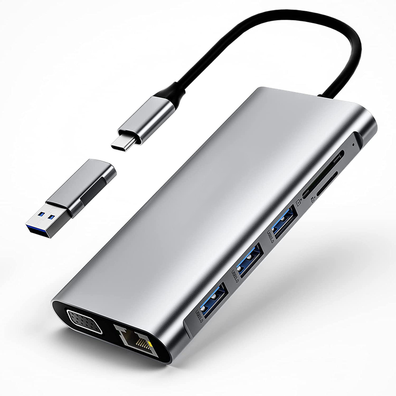 Extensión de USB 3.0 Hub Tipo A Cordón de datos masculino a femenino con USB C Hub de alimentación extra larga
