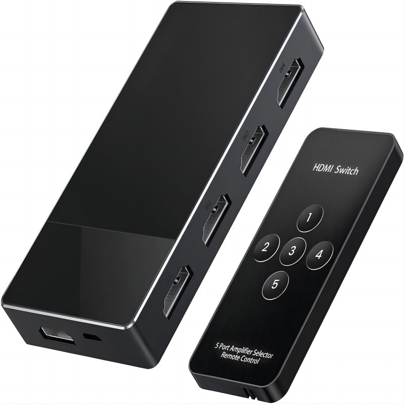 3 en 1 Out HDMI Switch Aluminio HDMI Splitter con conmutador HDMI remoto admite 4K 3D HD Monitor