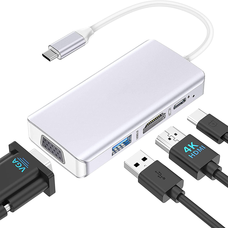 Estación de acoplamiento USB C Blanco Monitor doble para el adaptador de transferencia de datos 4K 60hz