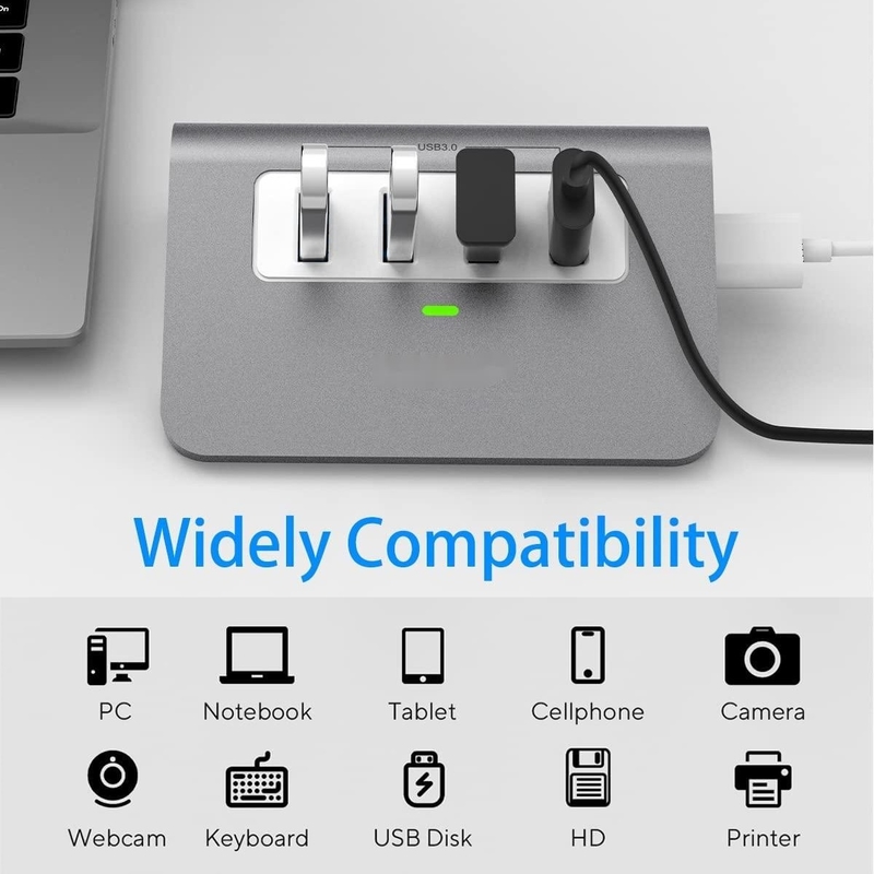 10 puertos USB C Hub portátil USB C Hub tipo C a 4 puertos USB A para PC tablet