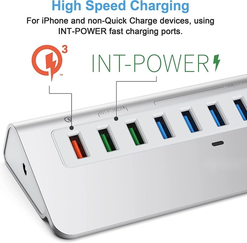 Velocidad de transferencia de datos de hasta 10/5Gbps Conector USB-C Hub con certificación CE