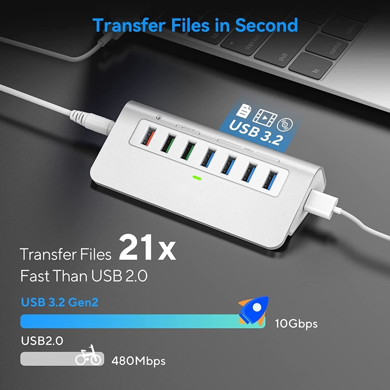 Velocidad de transferencia de datos de hasta 10/5Gbps Conector USB-C Hub con certificación CE