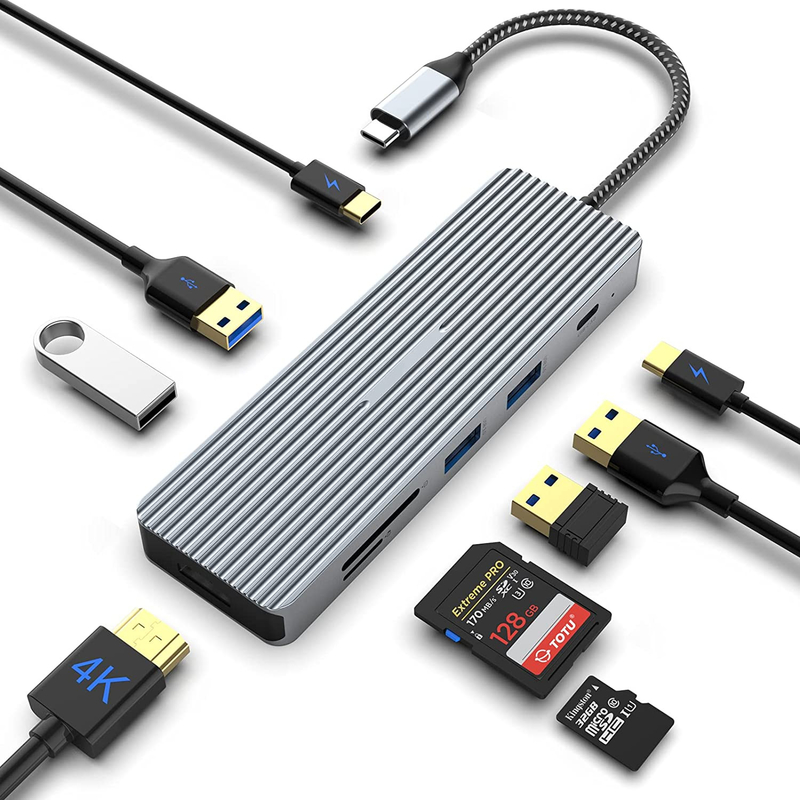 Estación de acoplamiento USB-C Hdmi Adaptador de monitor dual para estación de acoplamiento de portátil