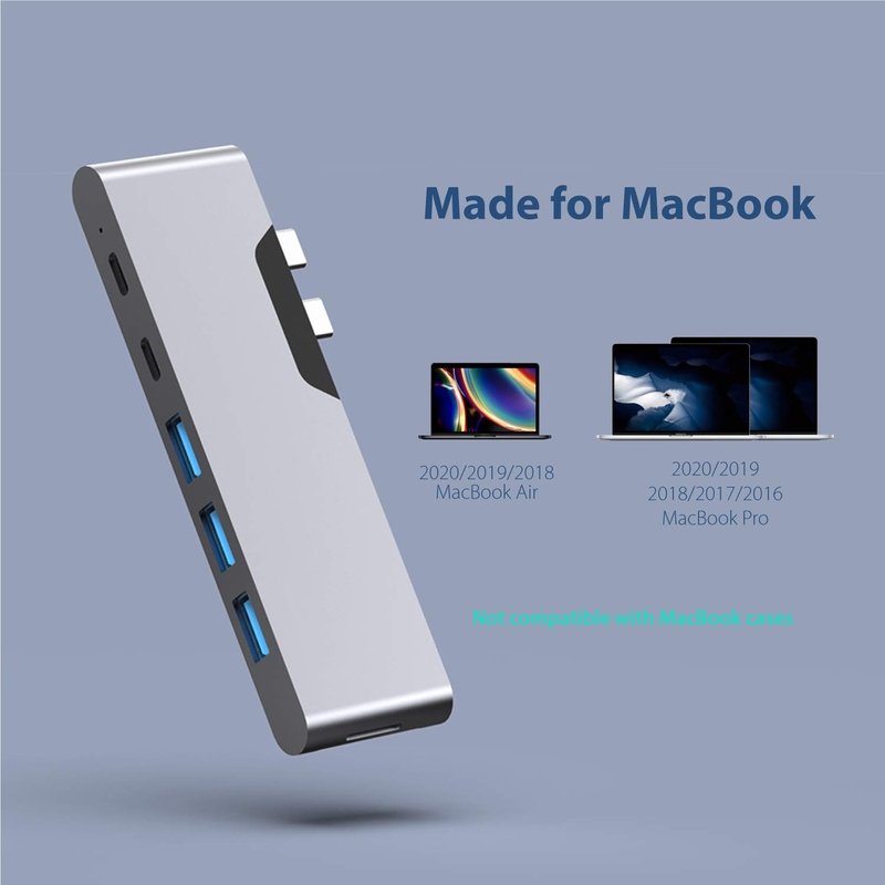 8 en 1 Estación de Dock Dual USB C Adaptador de energía Hub Lector de tarjetas Pro Pad Convertidor USB Hub para Mac