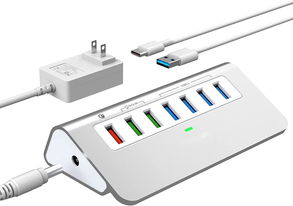Adaptador USB tipo C a Ethernet con 14 puertos USB 1000 Mbit/s Gigabit RJ45 LAN Hub