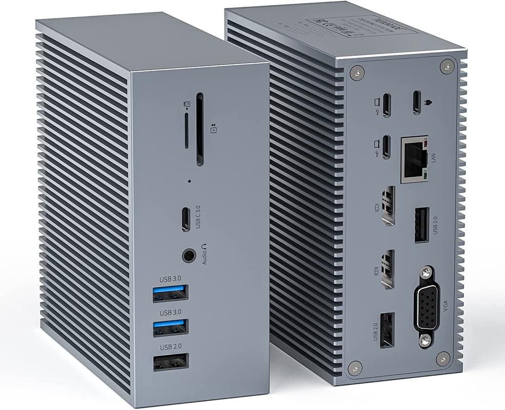 16 en 2 USB C Monitoreo doble Thunderbolt Dock Triple Display 8 Puertos USB C / A Ethernet