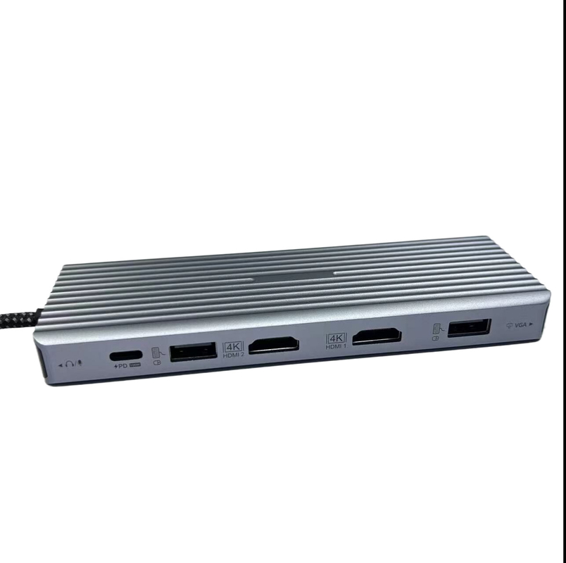 Estación de acoplamiento USB C de 13 en 1 con doble pantalla y triple pantalla con audio