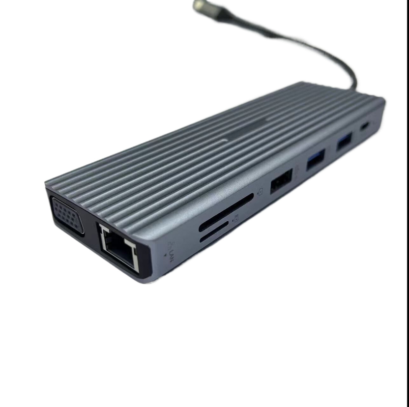 Estación de acoplamiento USB C de 13 en 1 con doble pantalla y triple pantalla con audio