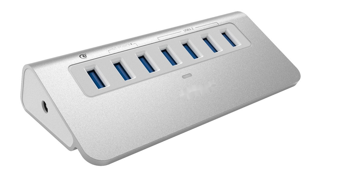 Estación de acoplamiento USB C de plata con puertos Displaylink IC y USB 3.0