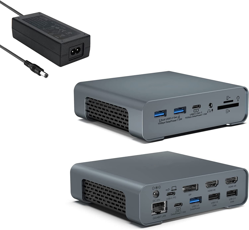 Adaptador USB tipo-C 4K 60hz Monitor HDMI Ethernet RJ45 Estación de acoplamiento