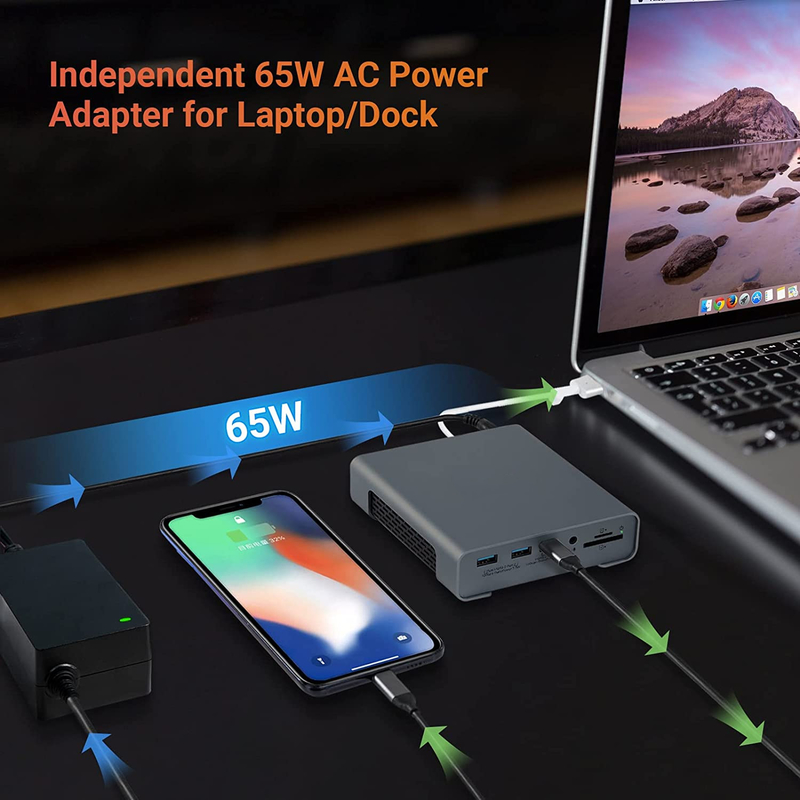 Adaptador USB tipo-C 4K 60hz Monitor HDMI Ethernet RJ45 Estación de acoplamiento