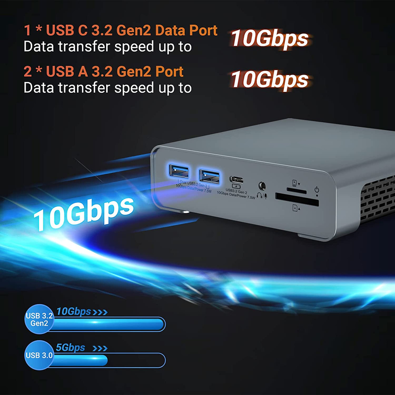Adaptador USB tipo-C 4K 60hz Monitor HDMI Ethernet RJ45 Estación de acoplamiento