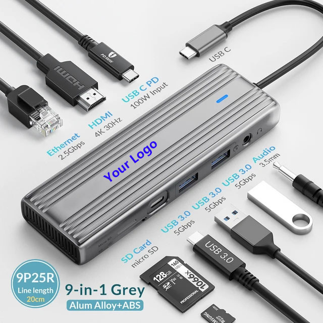 USB C Hub con HDMI 4K y USB 3.0 de alta velocidad Compatible con Windows Mac