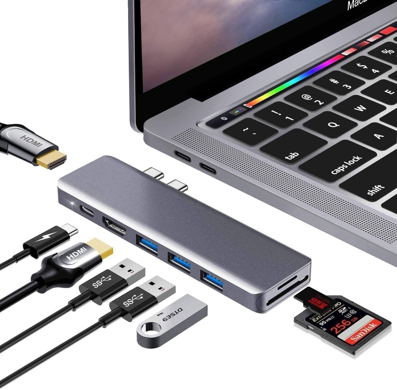 11 en 1 Multiport USB C USB-C Tipo-C PD 4K Adaptador de Hub HDTV Estación de atraque con RJ45