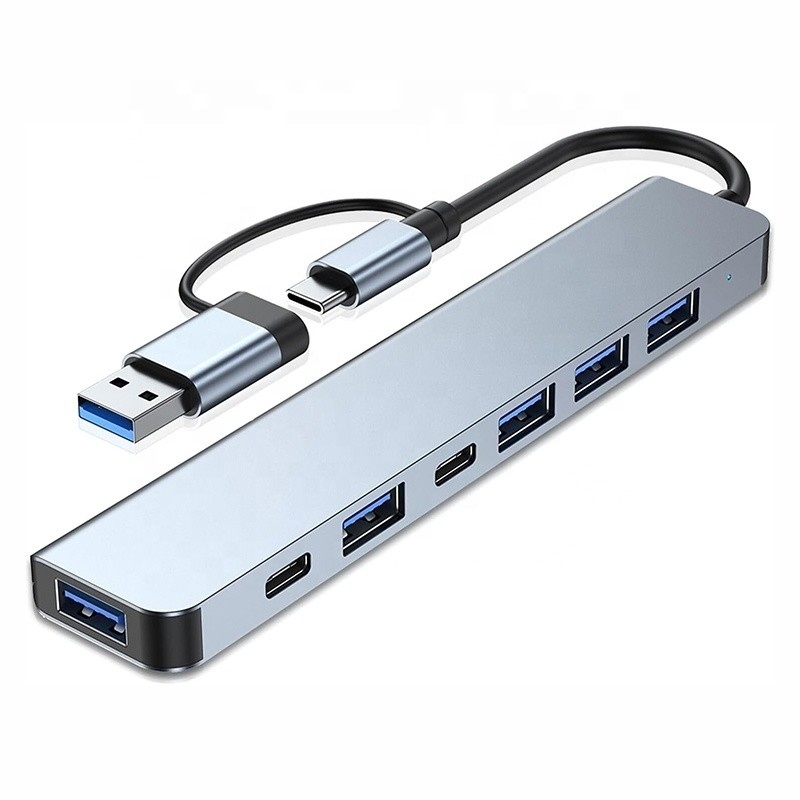 Aleación de aluminio 7 en 1 Splitter USB para computadora portátil PC de escritorio aceptable OEM / ODM