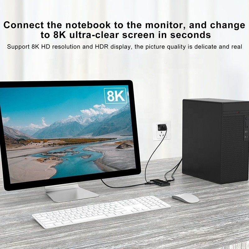 2 puertos HDMI 2.1 KVM Conmutador con USB 3.0 2 Entrada 1 Salida Indicadores LED Hombre-Hombre