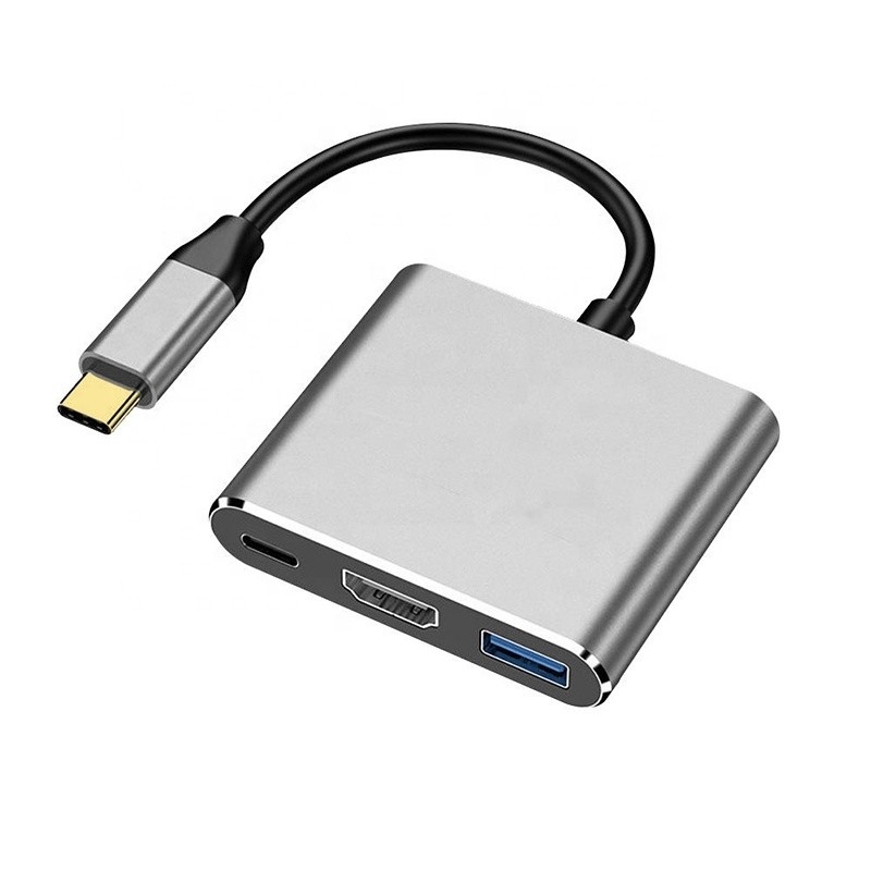 Cable de conversión de adaptador USB 3.0 de USB tipo C multifunción de 3 en 1 a USB-C PD